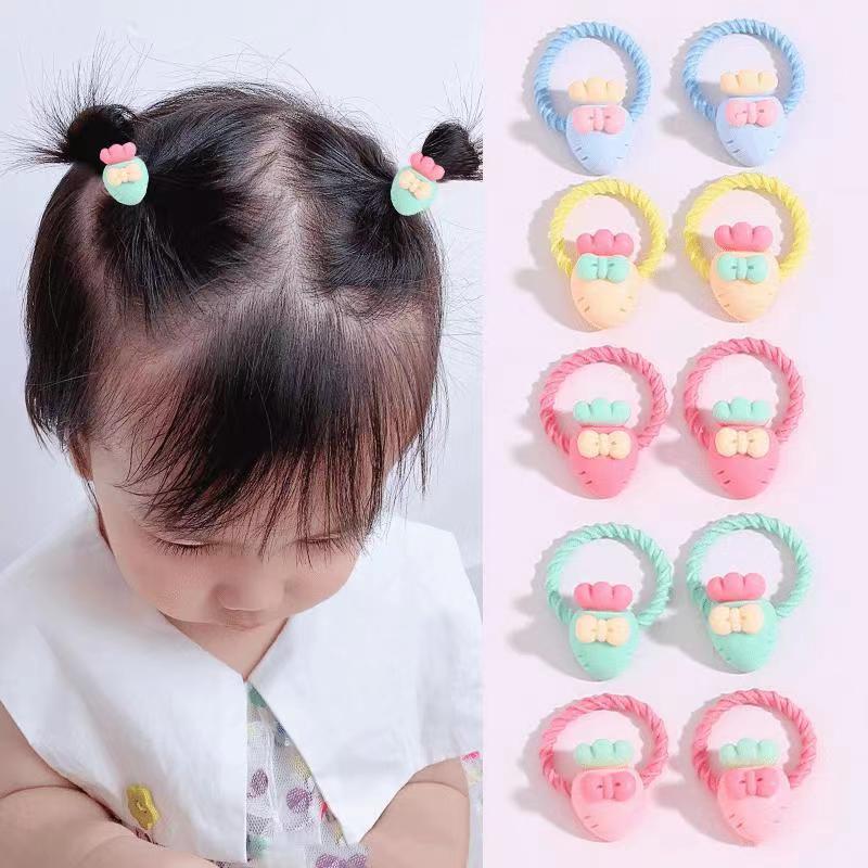 Non-Damaging High-Elastic Hair Ties: Gentle Rubber Bands for Kids' Hairstyles