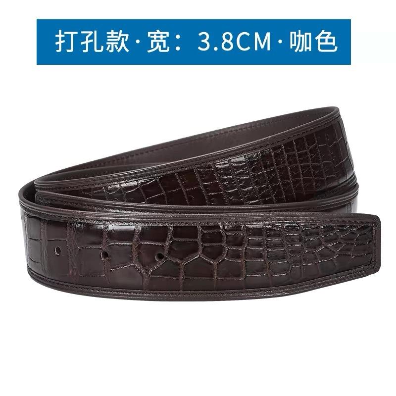 

Ремень из кожи аллигатора не занимает лидирующие позиции, гладкая пряжка не застегивается, полоска мужского ремня без пряжки, кожа высокого класса 120cm