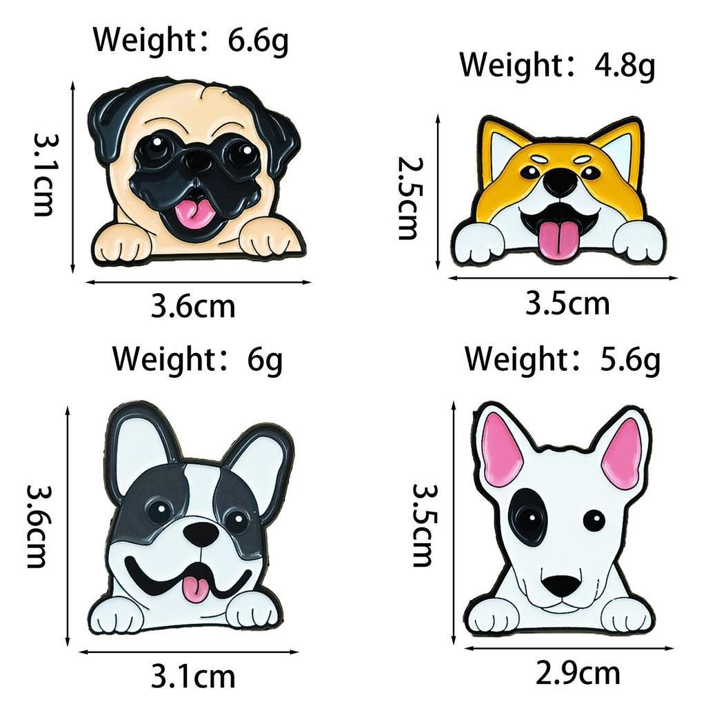 Kawaii Shar Pei Spot Brooch - Cute Cartoon Animal Metal Badge Accessory
