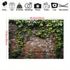 Simulated Rural Ivy Old Brick Wall Background Fabric - Ultra-realistic Fabric for Parties and Photography