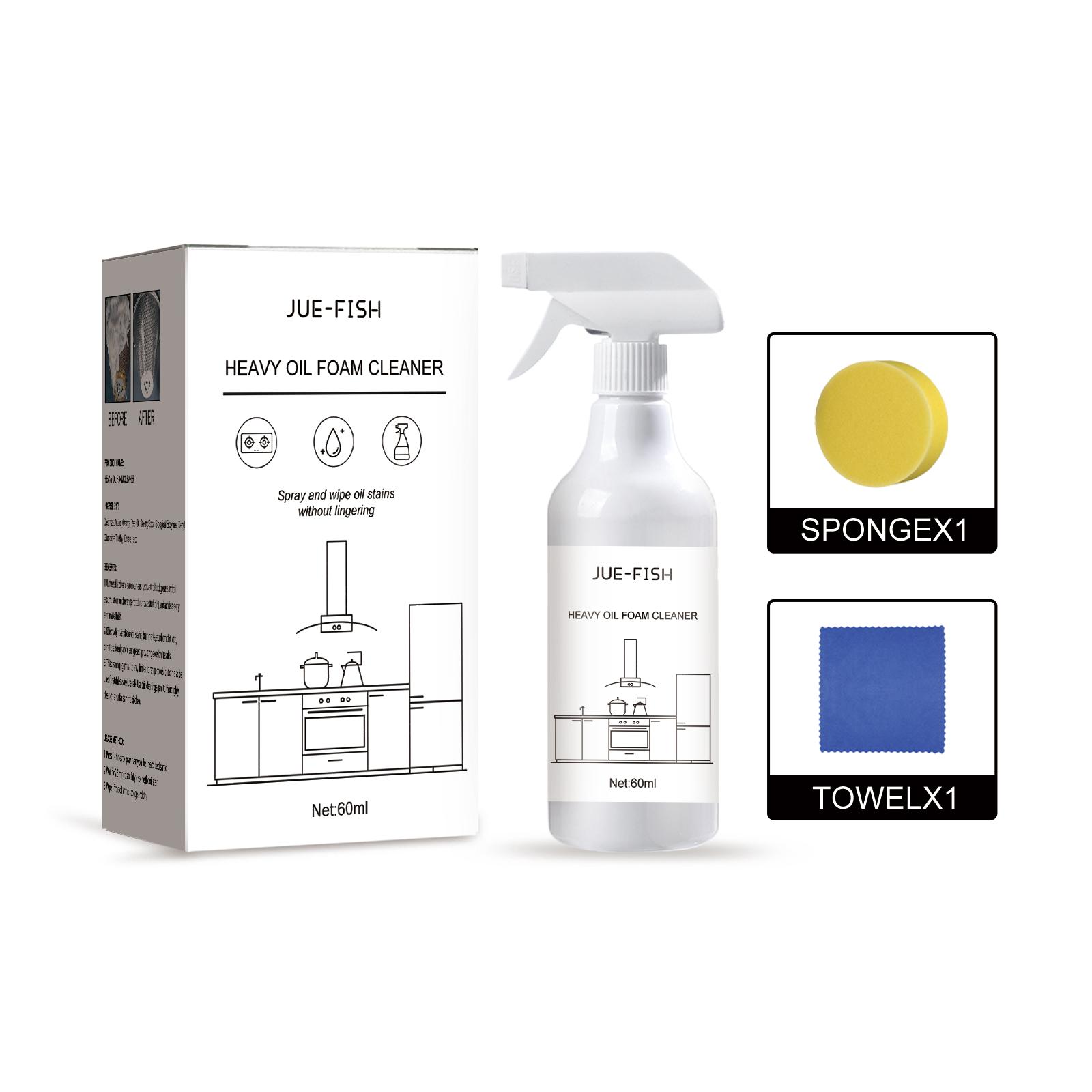 Jue-Fish Heavy Oil Stain Foamed Cleaner Kitchen Stove Range Hood Wash Basin Oil Stain Removal Cleaner