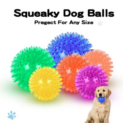 Polka Dot Squeaky Tooth Cleaning Ball Pet Dog Toys for Puppy Cat Training Teeth Chewing Toy Thorn Balls Pet Accessories