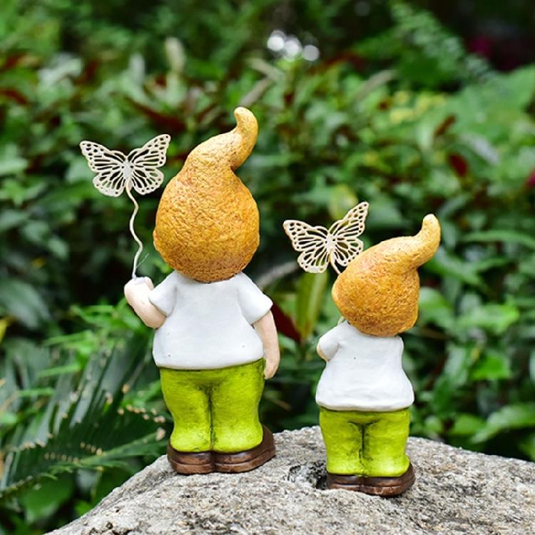 Set of 3 Butterfly Boy Garden Decoration Indoor Outdoor Garden Landscape Statue