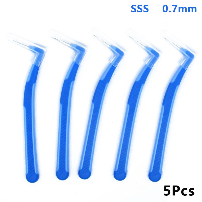 Lot de 5 brosses interdentaires en silicone en forme de L pour retirer les cure-dents, outils de nettoyage buccal multicolores, fournitures de matériel dentaire