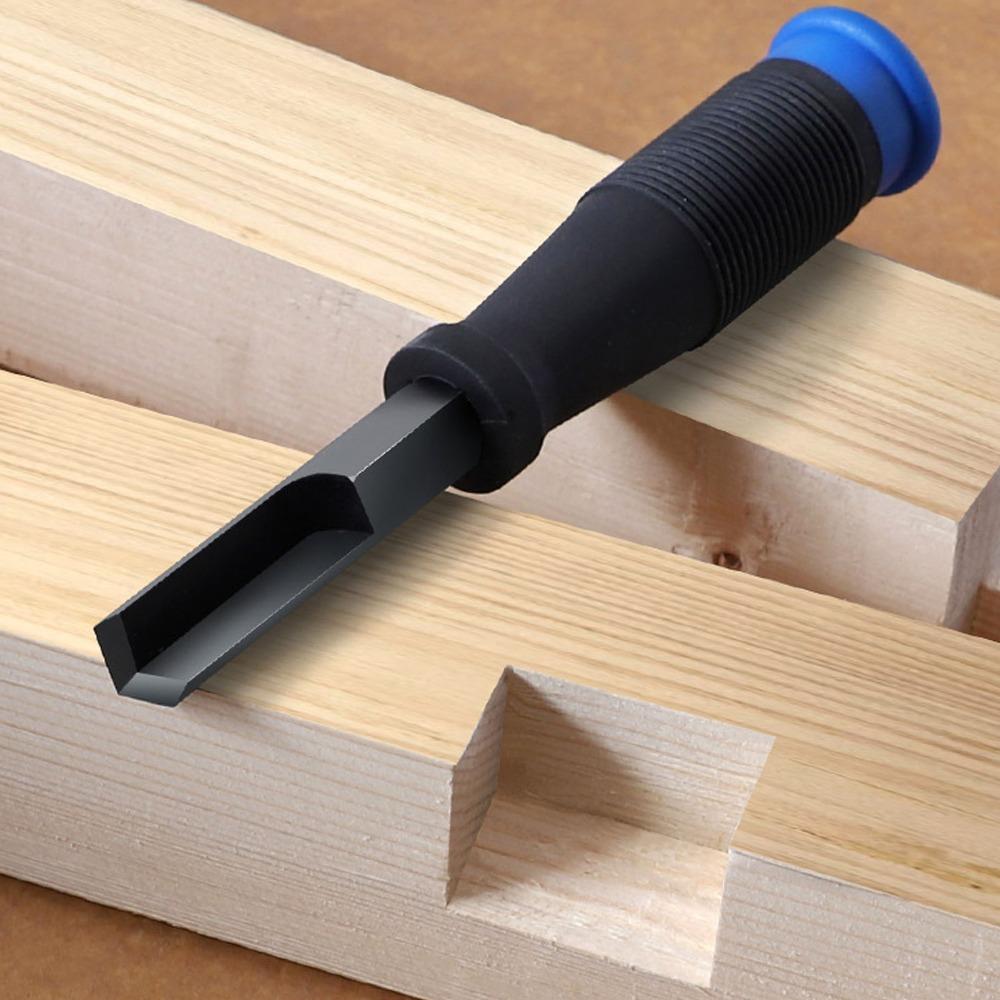 90° Precision Cut Corner Chisel Chrome Steel 12mm Right Angle Chisel TPR Handle Blue Square Mortise Chisel