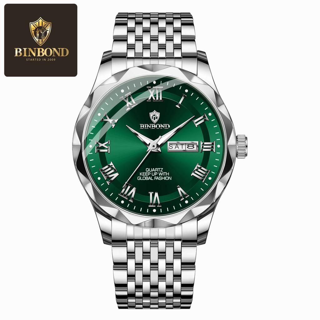 Men's Waterproof Luminous Business Watch Double Calendar Dial Quartz Watch