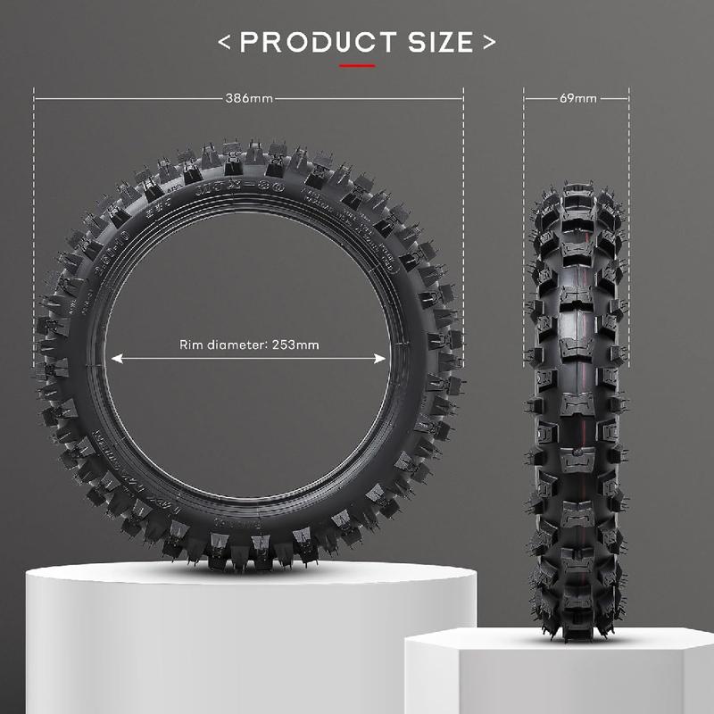 10inch Motorcycle Tire 2.50-10 Front Rear Wheel Tire Outer Tyre with Inner Tube for Motocross Dirt Pit Bike