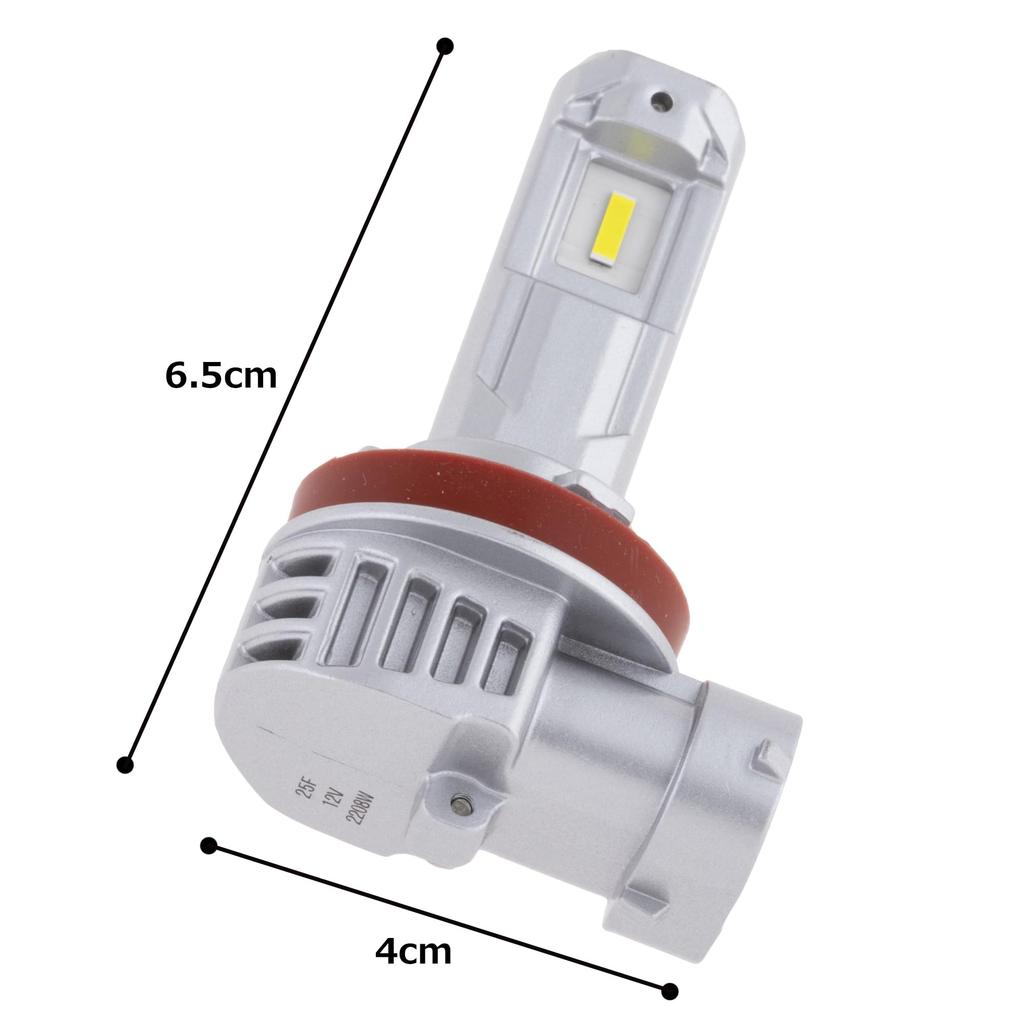 Nichisei Kogyo Polarg LED Head & Fog Lamp Bulb, 2800lm, 6500K, H8/H11/H16, 12V, 1pc, JM502/P2208W, for domestic passenger cars only, vehicle inspectio