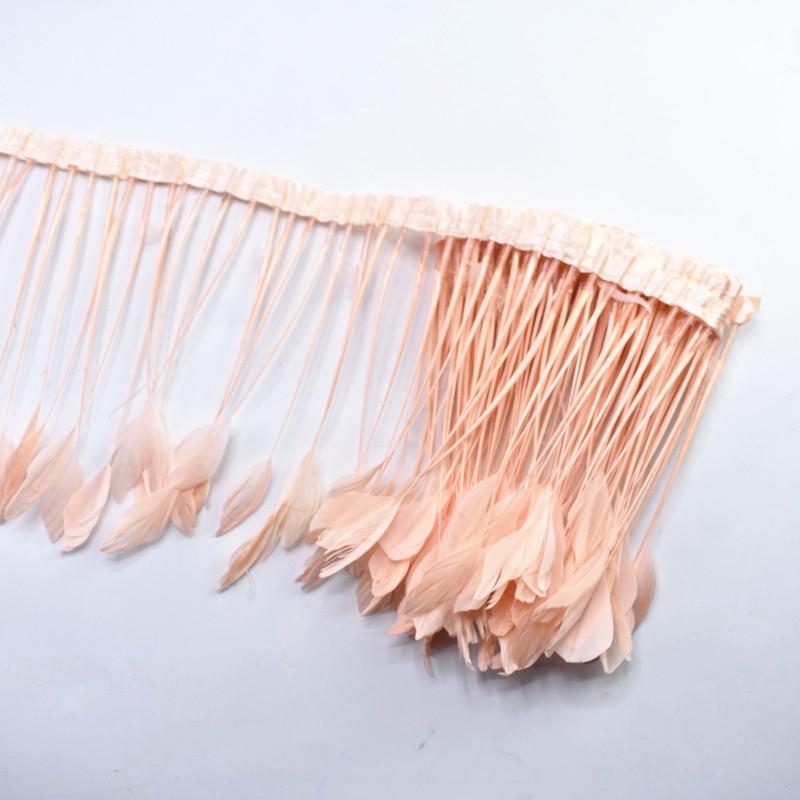 2Yards Dyed Stripped Coque Goose Feathers Trims Feather Trim White Feathers For Crafts Ribbon Wedding Feathers Decoration Plumas