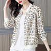 Summer Women Chiffon Jacket Thin Breathable Baseball Uniforms Long Sleeve Printed Jacket Loose Short Plus Size Sunscreen