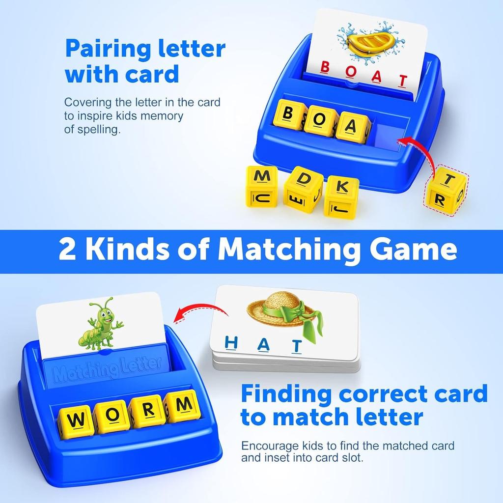 Learning Games for Kids Ages 3-8, Matching Letter Game for Kids Toys Ages 3-8 Educational Toys for 3-8 Year Olds Boys Girls