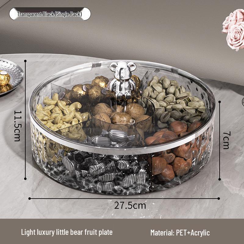 Elegantní miska na ořechy a sladkosti: Uzavíratelný talíř na ovoce a krabička na svačiny pro konferenční stolek