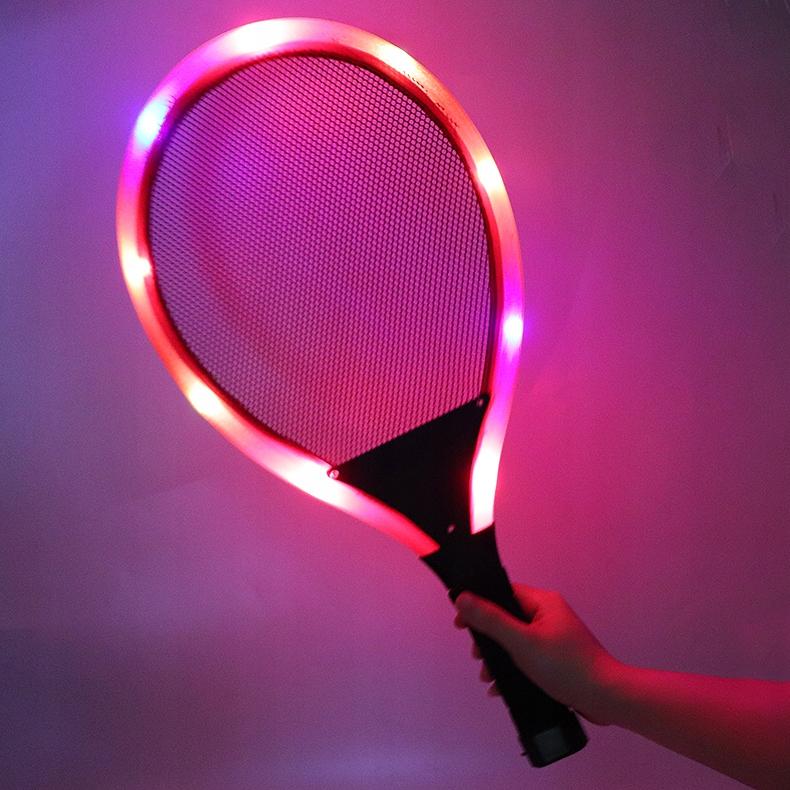 Świecący Zestaw do Gry w Badmintona Dwie Rakietki i Lotki LED Tenis Paletki