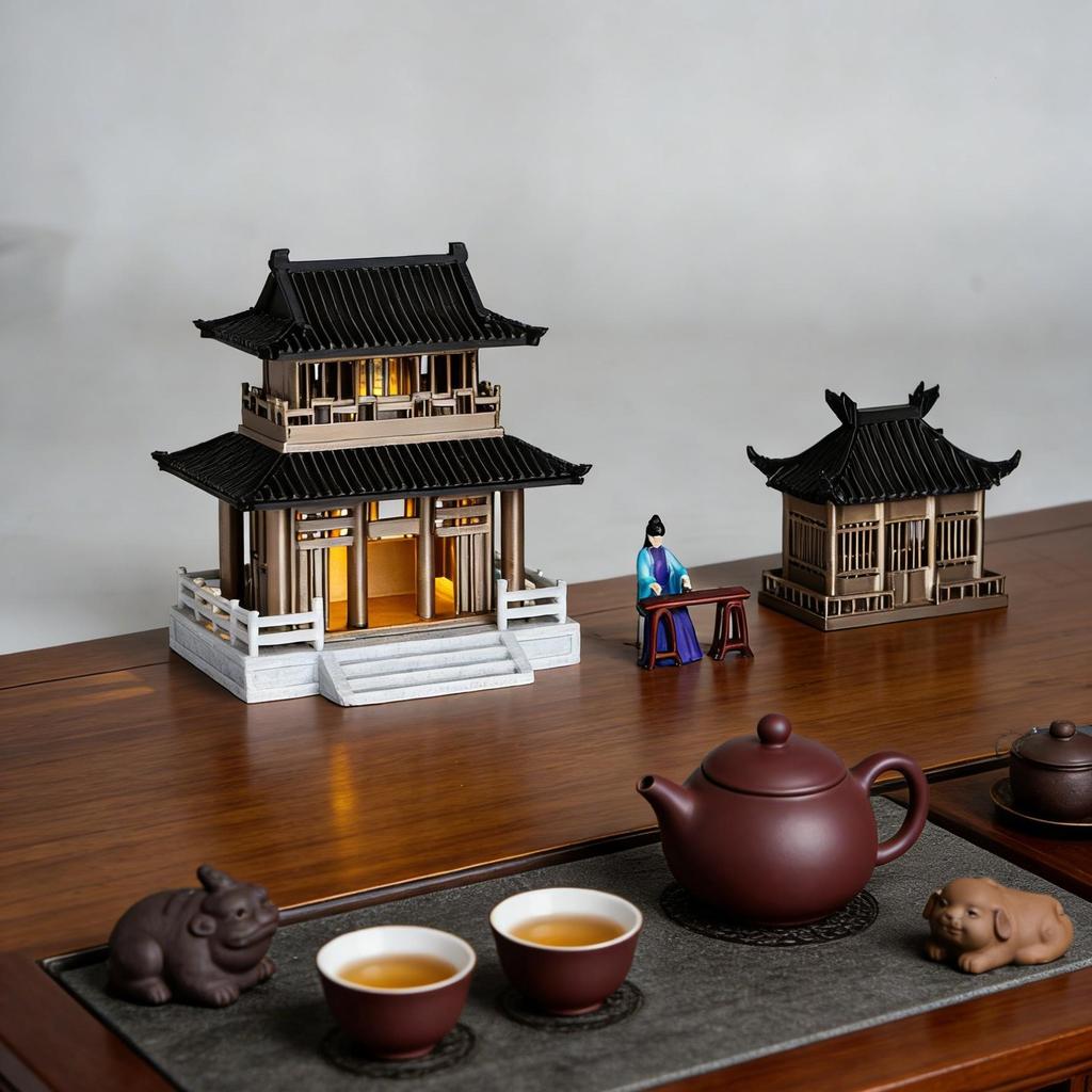 Miniature Chinese Courtyard Rockery Aquarium Ornaments