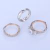 Luxuriöses 3-teiliges/Set Ringe für Damen Zweifarbiges Design Hochwertiger Versprechensring Trendiger Verlobungsschmuck Geschenk für die Liebe der Ehefrau