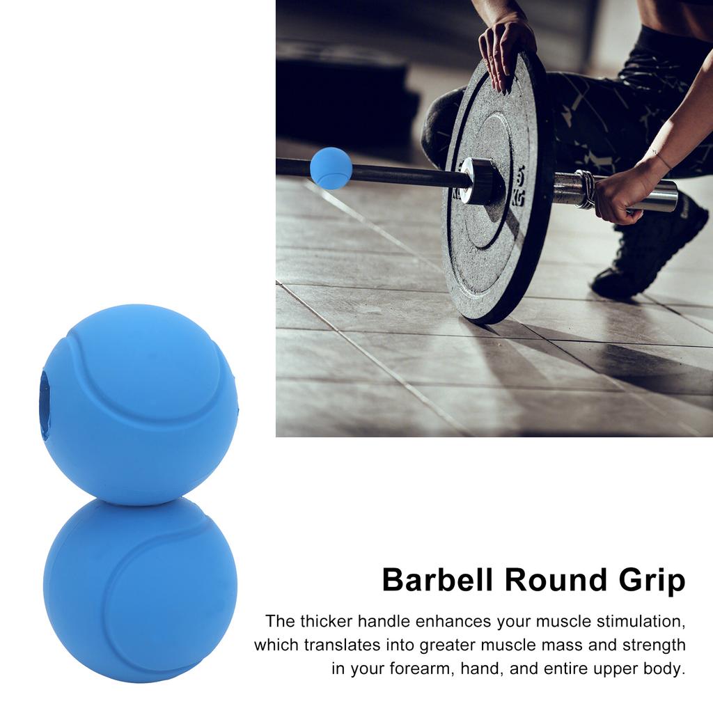 1 Pair of Barbell Dumbbell Curved Bar Grip Round Spherical Silicone Non Slip Thickened Grip for Massive Arm and Muscle Building