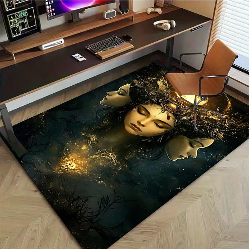 1PC Moonlit Night Carpet Ultra Soft, Thick & Absorbent, Non Slip Machine Washable Mat for Entryway