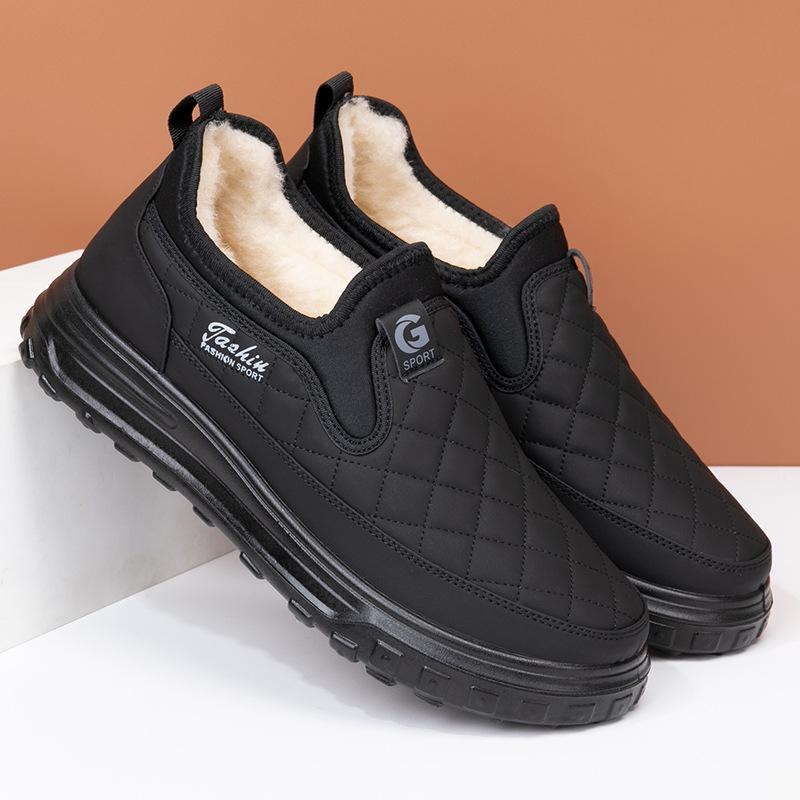 Winter Wool Snow Boots Piled and Thickened Warm Dad Shoes Old Beijing Cloth Shoes Non-slip Men's Cotton Shoes Customization