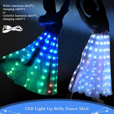 Saia de Luz LED Brilhante Adulto Fantasia Roupa de Dança de Balé Natal Festa Fantasia Baile Performance Vestido Iluminado Roupa Luminosa