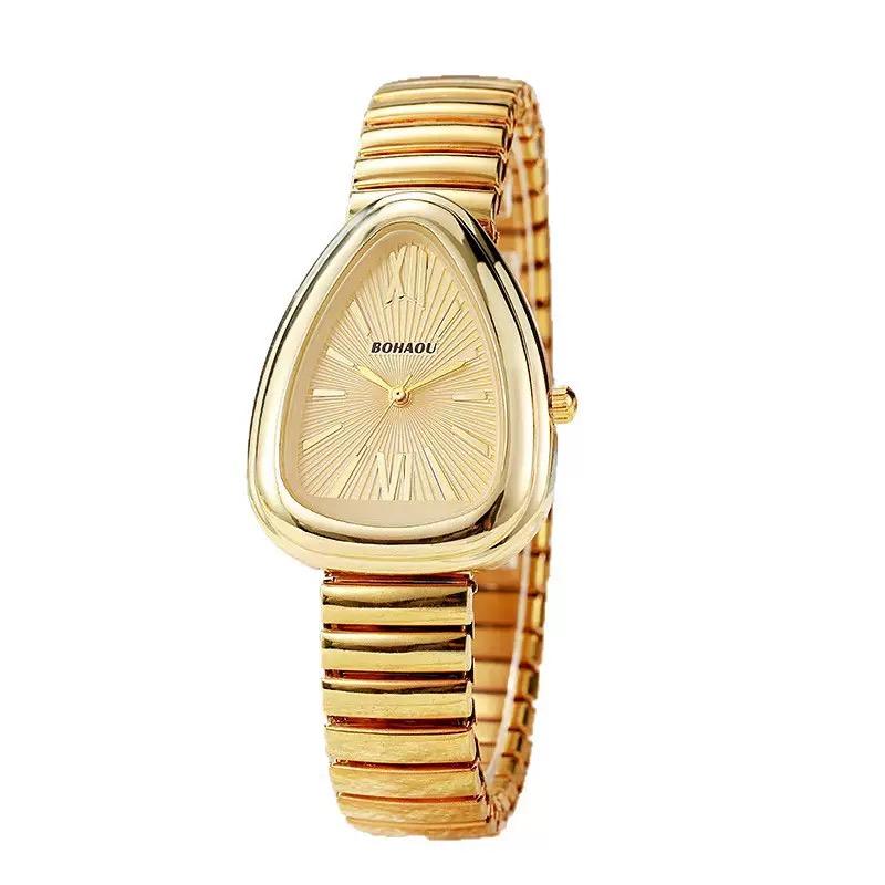 Luxury Ladies Snake Dial Quartz Watch High-quality Gold Ladies Elastic Strap Wristwatch Clock Relogio Feminino Dropshipping Gift