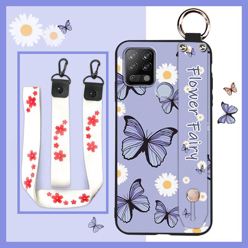 Ring Waterproof Phone Case For Tecno Pova/LD7 Anti-knock Anti-dust Lanyard Soft case Fashion Design Durable Wristband