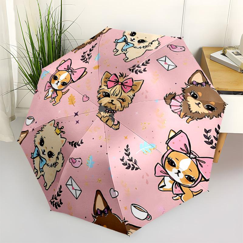 

1pc Kawaii Dogs Automatic Opening and Closing Folding Umbrella with 8 Iron Ribs - Portable, Foldable for Travel yy251124094