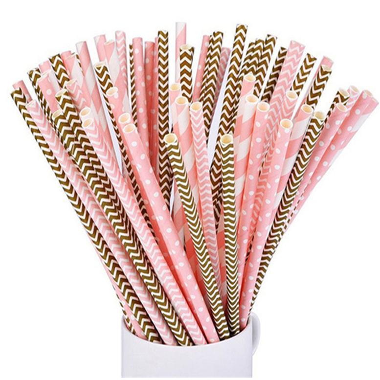 25 buc Paie de Băut de Unică Folosință din Hârtie Colorată, Folie Aurie/Argintie Curcubeu, Decor de Crăciun, Nuntă, Zi de Naștere, Articole de Petrecere