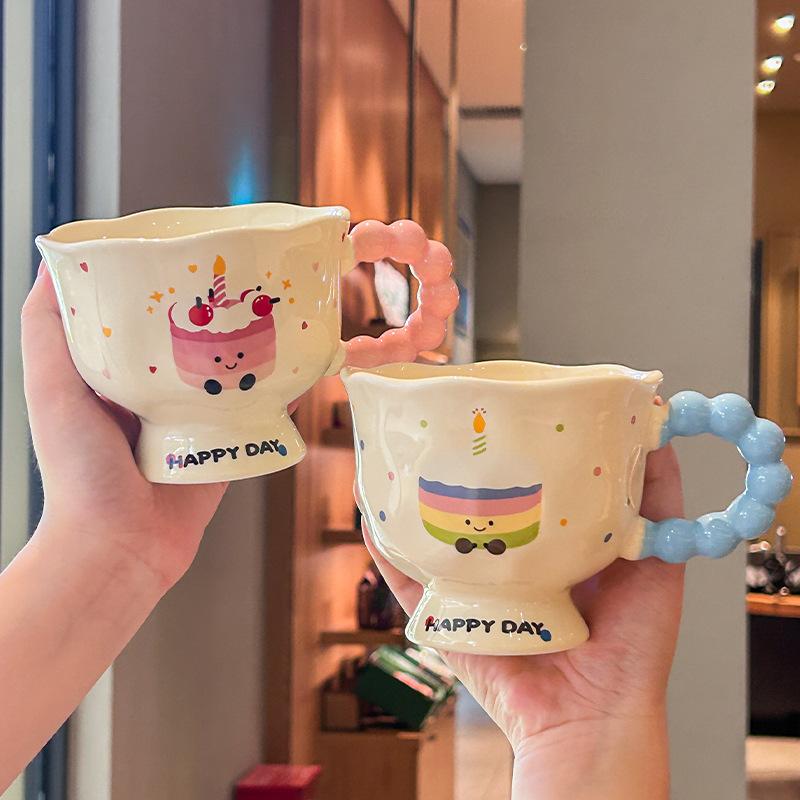 Super roztomilý chlebový hrnek dívčí domácí pitný hrnek kancelářský keramický hrnek snídaňový hrnek dárek k narozeninám