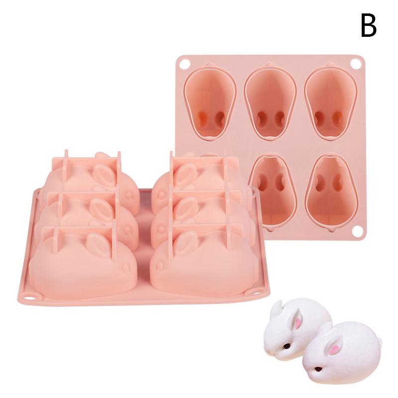 Mucegaiuri de silicon Iepuraș de Paște Mucegaiuri pentru bomboane și ciocolată Desert de Paște