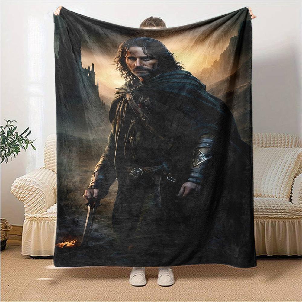 1pc Knightly Armor Flannel Blanket Soft Warm Throw for Home, Office, Travel, All-Season Cozy Bedding Gift L1434