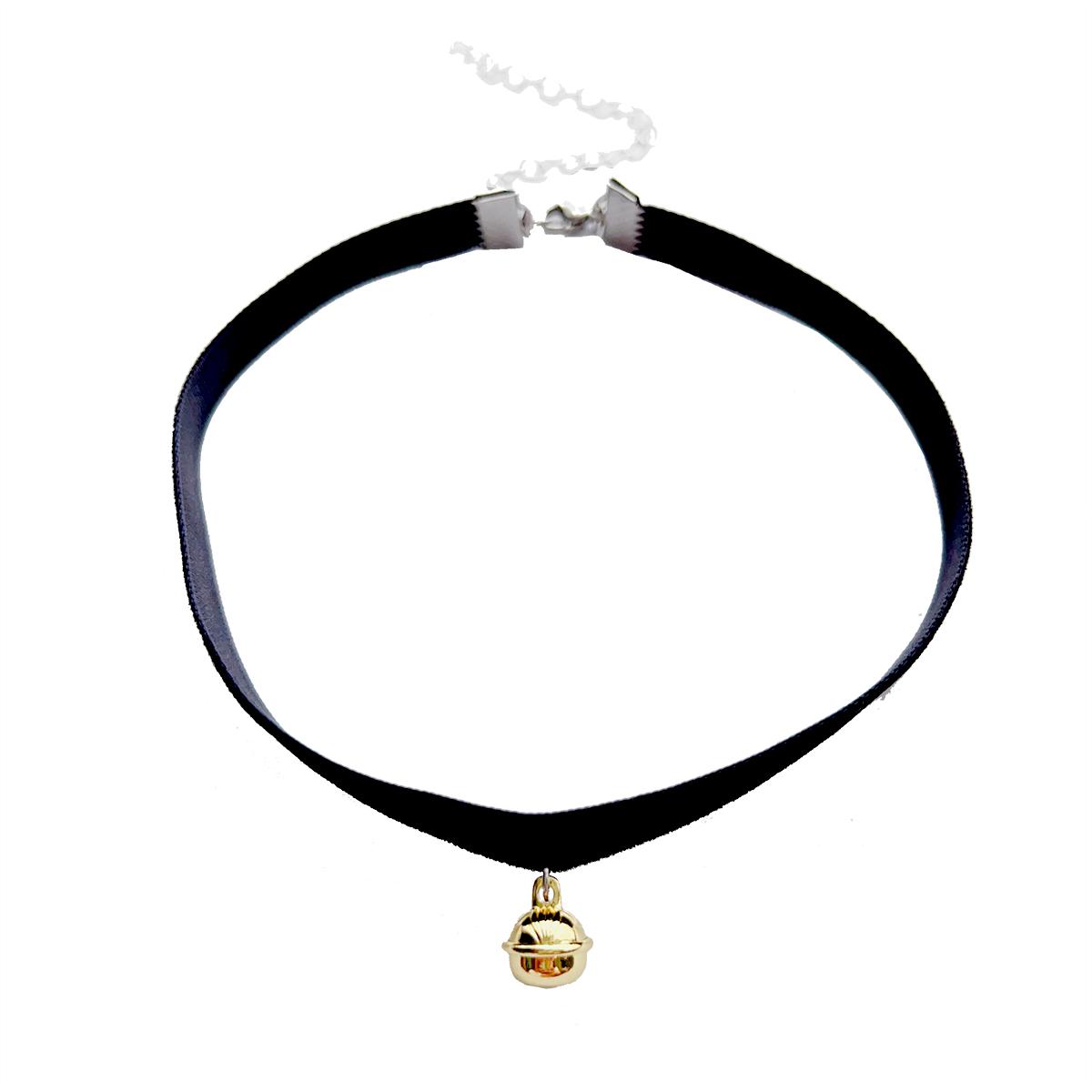 Сладкий милый бархатный чокер на шею с подвеской в форме колокольчика, ожерелье-чокер, для девочки 40cm