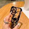 Cool Black Skull Pattern Transparent Phone Case For iPhone 17 16 Pro Max 15 14 Plus 13 12 11 17 Air 16E Shockproof Soft Cover