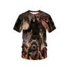 Pánské Módní 3D Tištěné Pánské Tričko Kulatý Výstřih Krátký Rukáv Trendy Street Wear