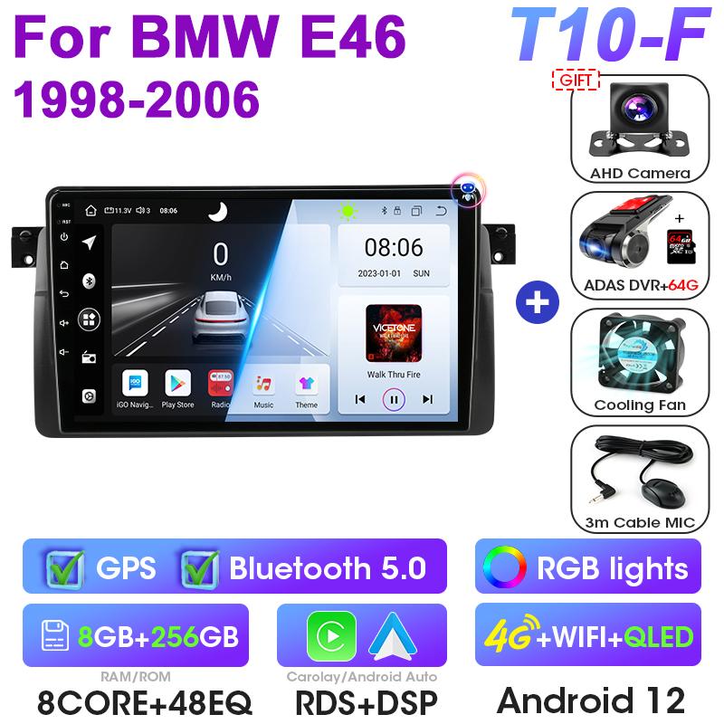 Android 12 Car Radio For BMW E46 M3 X5 1998-2006 2 Din GPS Navigation 4G Carplay Auto Stereo Intelligent Systems Smart Autoradio