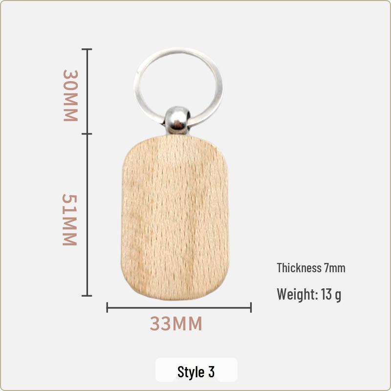 Creative Wooden Keychain & Charm: DIY Car Pendant & Gift Souvenir