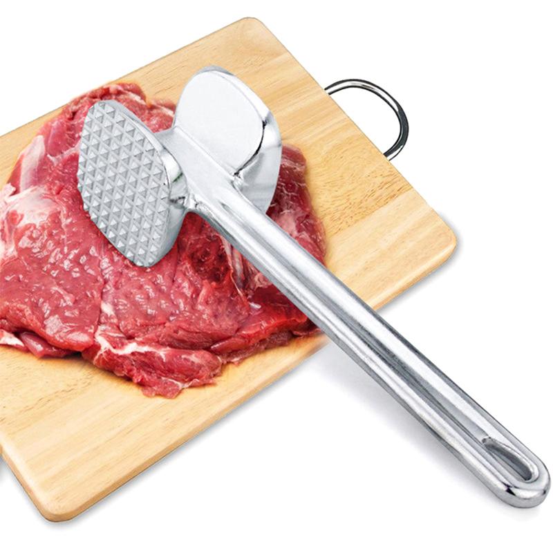 1Pcs Meat Tenderizer Hammer Two Sides Loose Meat Mallet Tool For Pounding Beef Steak Stainless Steel Meat Hammer Kitchen Tool