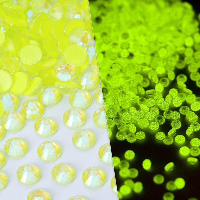 Nagelkunst-Schmuck, leuchtender Protein-Diamant mit flachem Boden, Glaskristall-Aufkleber, Diamant, DIY-Nagelkunst, Diamant-Schmuck, Zubehör, Nageldiamant