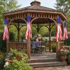4th of July Outdoor Decoration, American Flag Porch Sign, Red White Blue Hanging Banner, USA Pleated Fan Flag, Patriotic Windsock for Independence Day