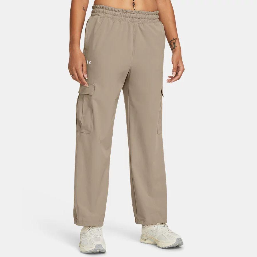 Under Armour Armoursport Pevné Volné Stahovací Široké Pletené Sportovní Kalhoty Dámské spodní díly Světle hnědá 1382696-203