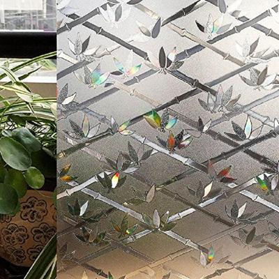 Bamboo Window Film Stained Glass Film Frosted Privacy Window Decal Decorative Window Cling No Glue Removable Window Stickers