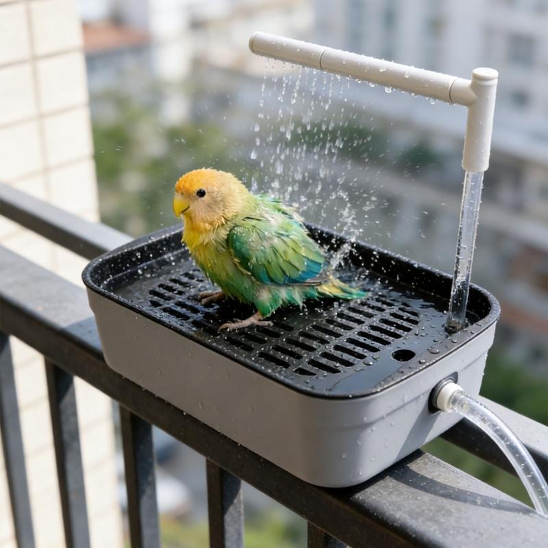 Automatischer Vogelbrunnen Vogeldusche Umwälzbrunnen für kleine Heimvögel Badewannenbrunnen Heimvogelbadewanne