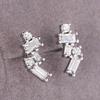 925 Sterling Silver Dainty Fashion Versatile Earrings Female Daily Accessories Geometric Zirconia Ear Studs Jewelry for Women