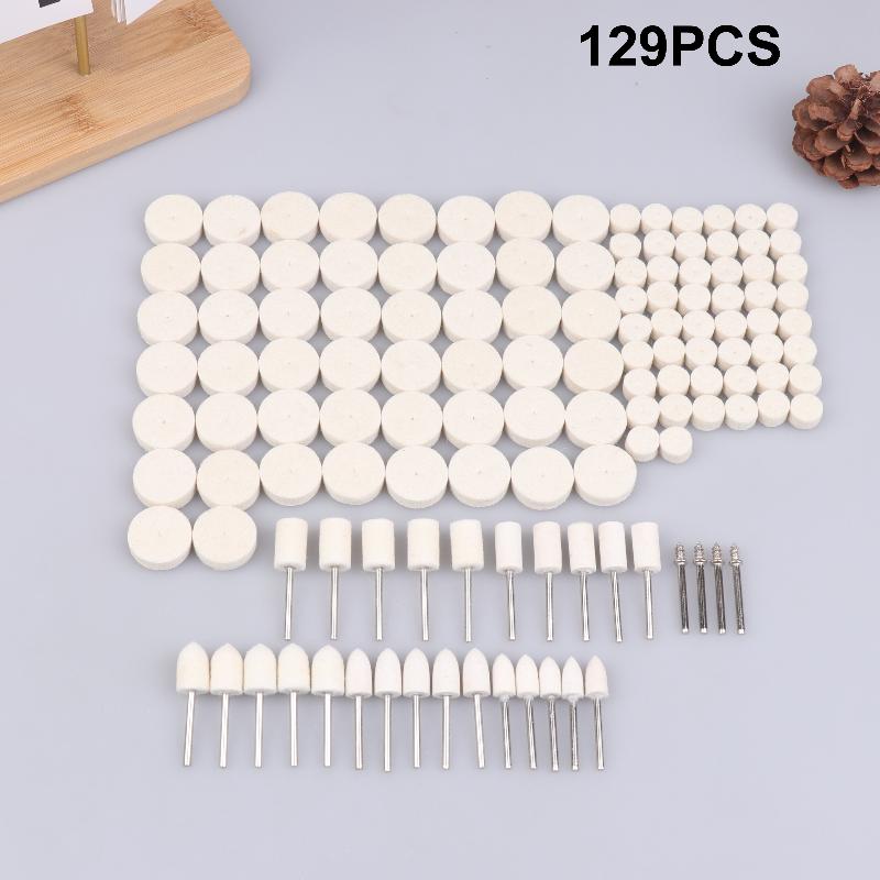 Hot 1Set Wool Felt Polishing Wheel Kit - Multi-Shape Buffing Set For Rotary Tools, Ideal For Metal