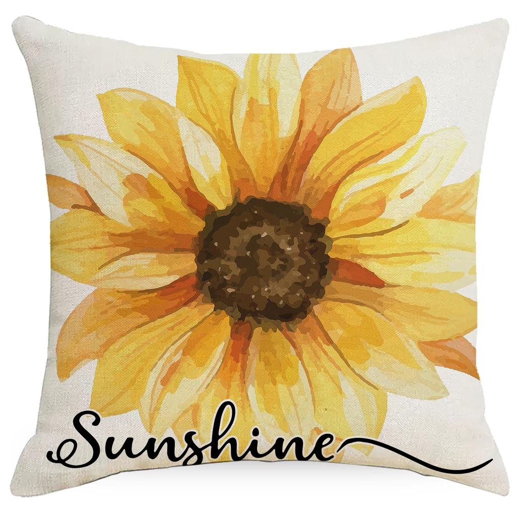 Spring and Summer Sunflower Pillow Case Home Sofa Pillow Combination Color Sofa Pillow