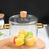 Clear Simmering Pot Glass Cooking Pot For Home Cooking 2300ml Stovetop Cooking 1Pcs