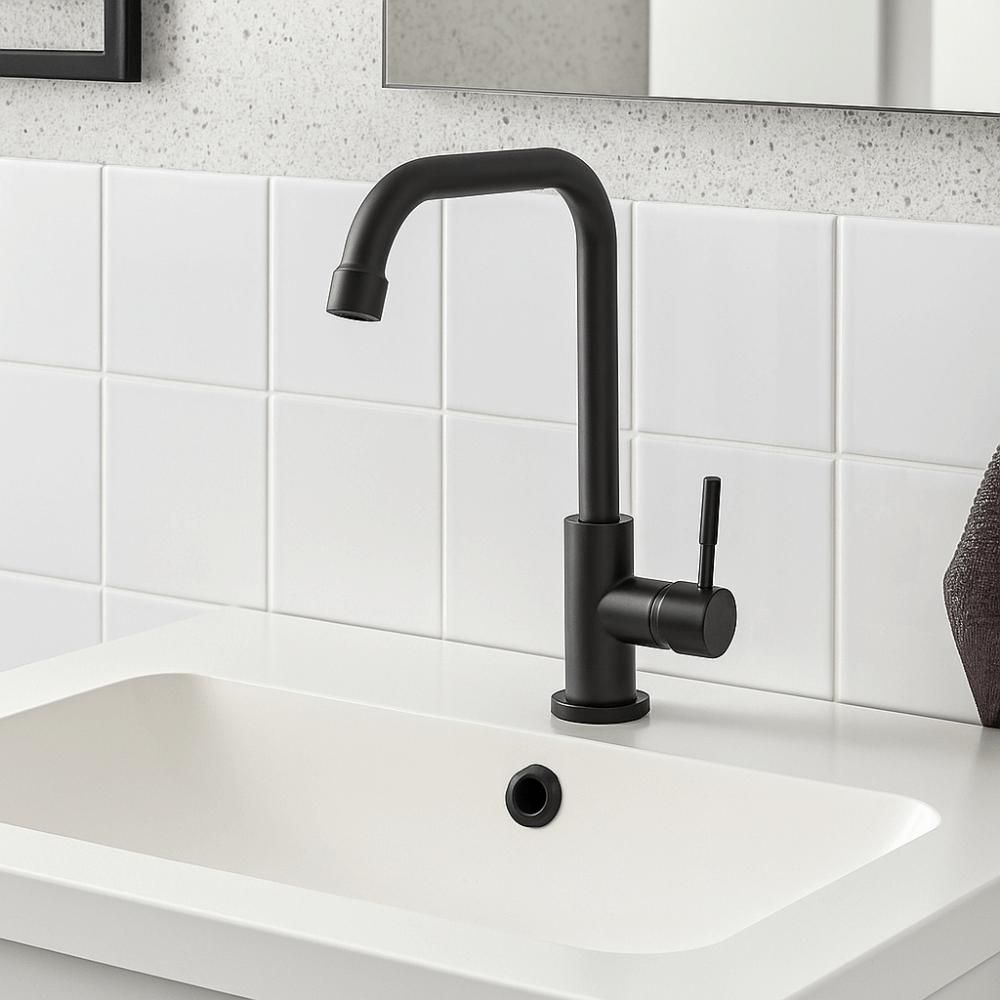 Universal Kitchen Faucet Stainless Steel Single Cold Water Tap Rotatable Spout Faucet  Kitchen