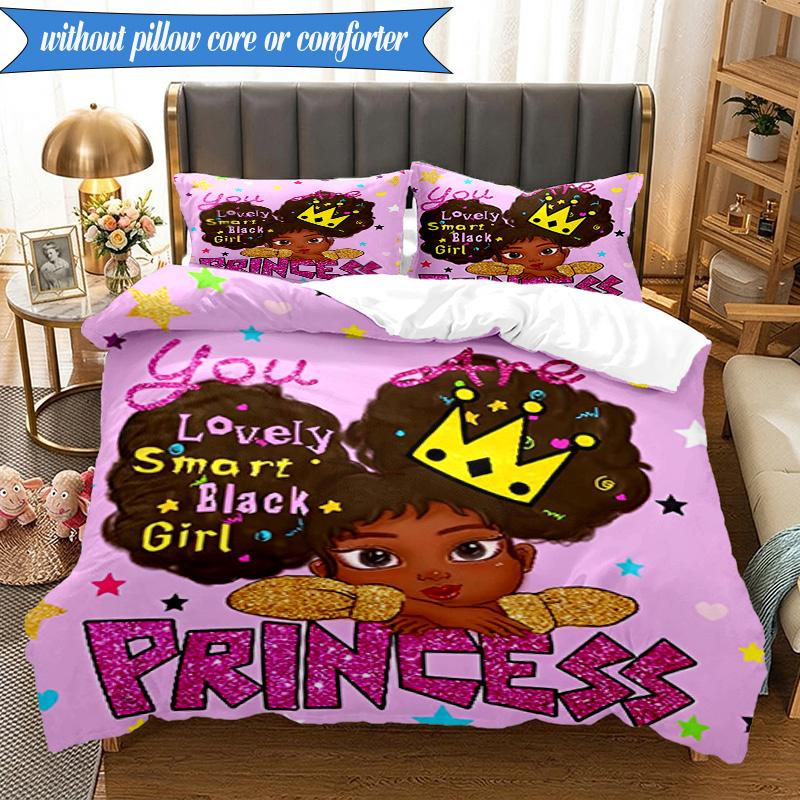 Black Princess Magic Celebration 3pcs K-pop music group Bedding set,Ideal for Bedroom, Dormitory,Including Duvet Cover And 2pcs Pillowcases,Fan gifts