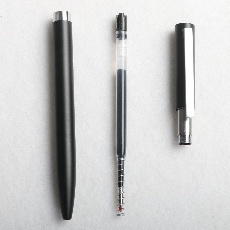 Black Gel Pen, Business Signature Pen, Student Stationery, Metal Rotating Gift, Office Hollow Ballpoint Pen 0.5mm gel pen refill