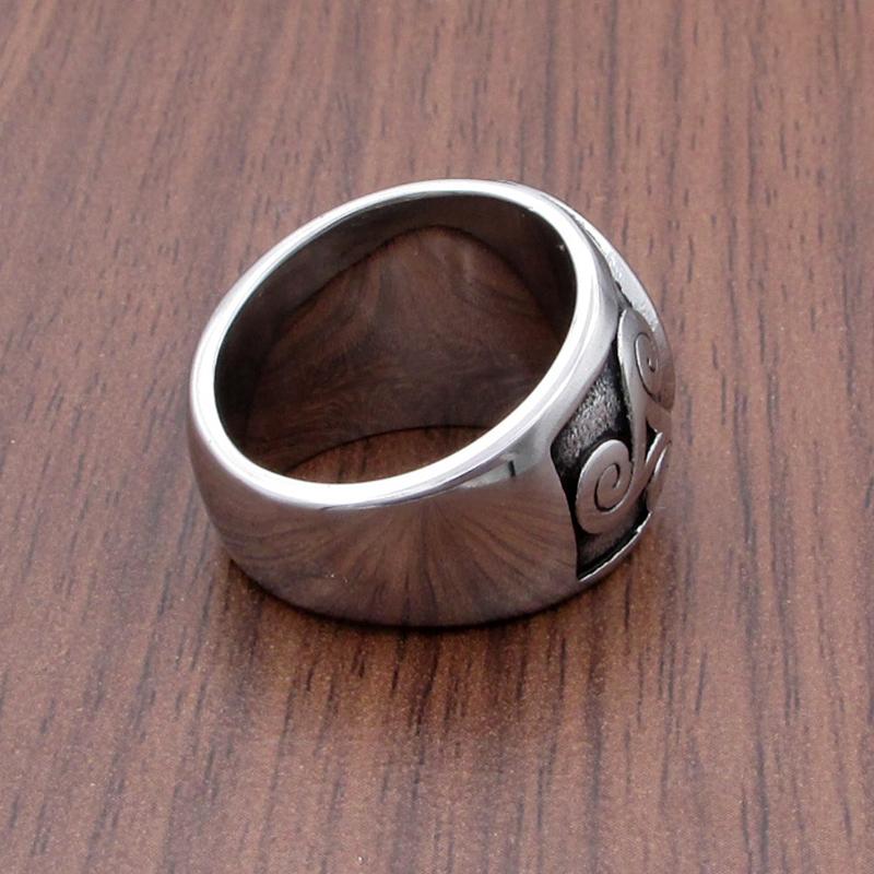 Punk Vegvisir Viking 316L Stainless Steel Rings Futhark Runes Slavic Ring Triangle Odin Nordic Jewelry