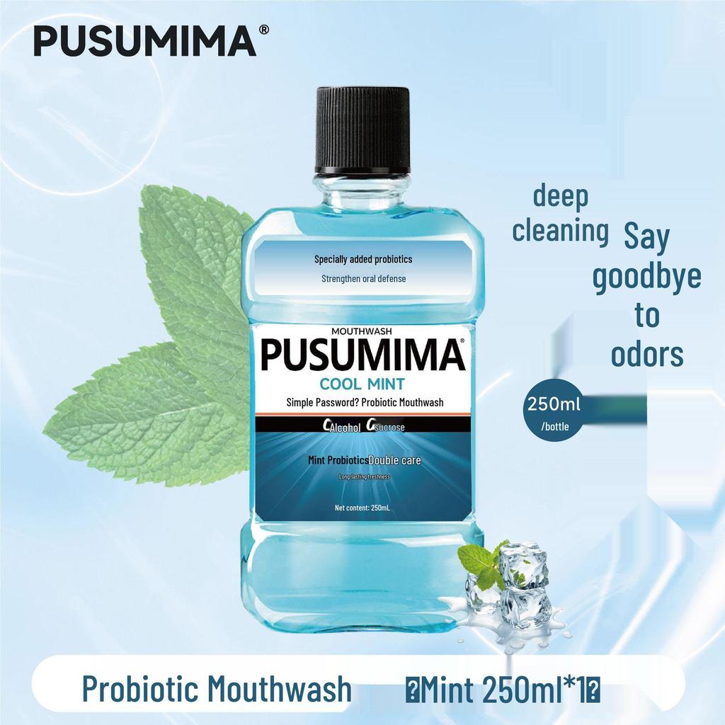 Minty Probiotic Antibacterial Mouthwash: Fresh Breath, Long-Lasting, Sugar-Free, Portable.